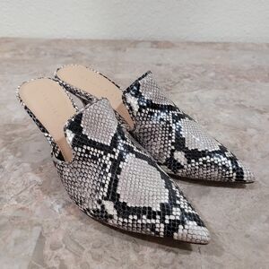 Veronica Beard Pearla Python Embossed Mules sz 6.5